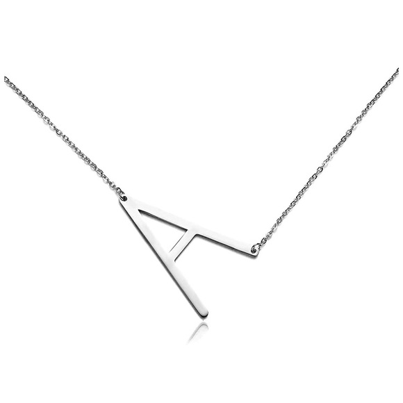THINK VINTAGE ONLINE Jewelry - ✨SILVER Woman’s Name Initial Necklace •| A | *NWT